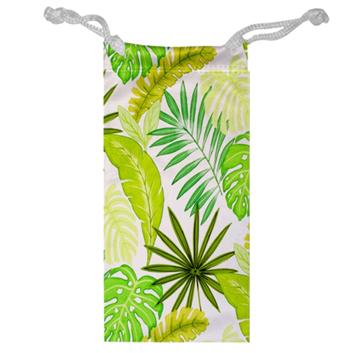 Amazon Forest Natural Green Yellow Leaf Jewelry Bag