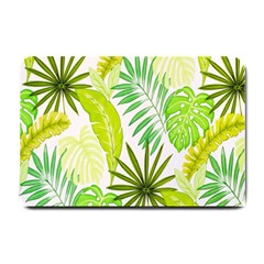 Amazon Forest Natural Green Yellow Leaf Small Doormat  by Mariart