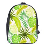 Amazon Forest Natural Green Yellow Leaf School Bag (Large) Front