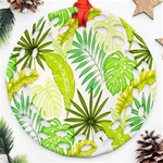 Amazon Forest Natural Green Yellow Leaf Ornament (Round Filigree) Front