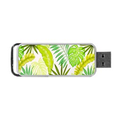 Amazon Forest Natural Green Yellow Leaf Portable Usb Flash (one Side) by Mariart