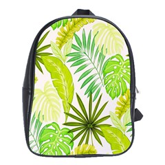 Amazon Forest Natural Green Yellow Leaf School Bag (xl) by Mariart