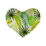 Amazon Forest Natural Green Yellow Leaf Standard 16  Premium Heart Shape Cushions Back