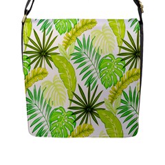 Amazon Forest Natural Green Yellow Leaf Flap Messenger Bag (l)  by Mariart