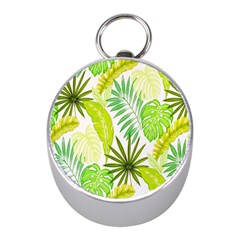 Amazon Forest Natural Green Yellow Leaf Mini Silver Compasses