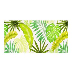 Amazon Forest Natural Green Yellow Leaf Satin Wrap by Mariart