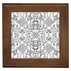 Black Psychedelic Pattern Framed Tiles