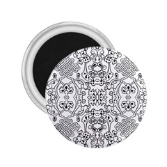 Black Psychedelic Pattern 2 25  Magnets