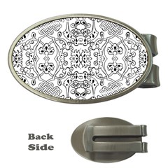 Black Psychedelic Pattern Money Clips (oval) 