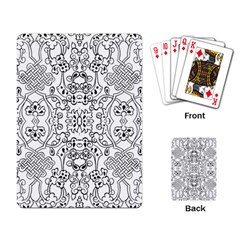 Black Psychedelic Pattern Playing Card by Mariart