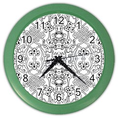 Black Psychedelic Pattern Color Wall Clocks by Mariart