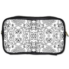 Black Psychedelic Pattern Toiletries Bags 2-side by Mariart