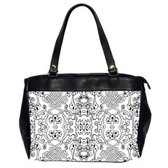 Black Psychedelic Pattern Office Handbags (2 Sides) 