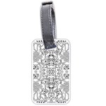 Black Psychedelic Pattern Luggage Tags (One Side)  Front