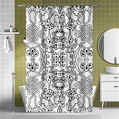 Black Psychedelic Pattern Shower Curtain 48  X 72  (small)  by Mariart