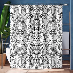 Black Psychedelic Pattern Shower Curtain 60  X 72  (medium)  by Mariart