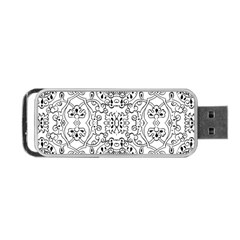 Black Psychedelic Pattern Portable Usb Flash (two Sides) by Mariart