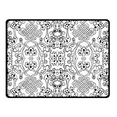 Black Psychedelic Pattern Double Sided Fleece Blanket (small) 