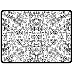 Black Psychedelic Pattern Double Sided Fleece Blanket (large)  by Mariart