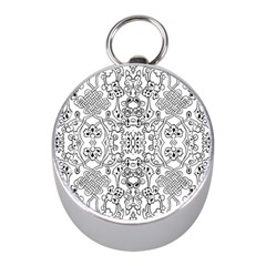 Black Psychedelic Pattern Mini Silver Compasses by Mariart