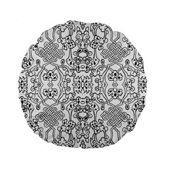 Black Psychedelic Pattern Standard 15  Premium Flano Round Cushions