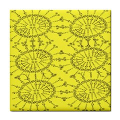 Yellow Flower Floral Circle Sexy Tile Coasters by Mariart