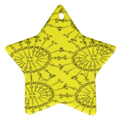 Yellow Flower Floral Circle Sexy Ornament (star)