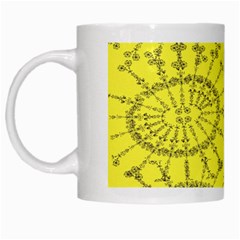 Yellow Flower Floral Circle Sexy White Mugs