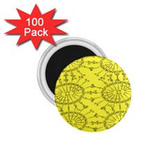 Yellow Flower Floral Circle Sexy 1 75  Magnets (100 Pack)  by Mariart