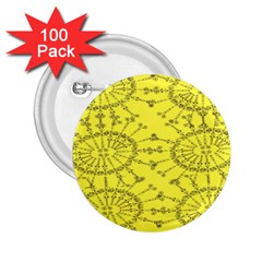 Yellow Flower Floral Circle Sexy 2 25  Buttons (100 Pack) 