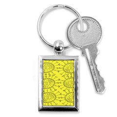 Yellow Flower Floral Circle Sexy Key Chains (rectangle)  by Mariart