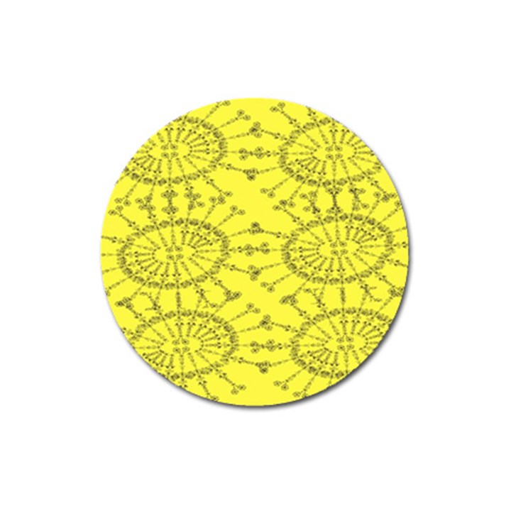 Yellow Flower Floral Circle Sexy Magnet 3  (Round)