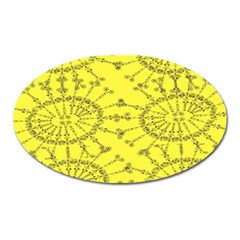 Yellow Flower Floral Circle Sexy Oval Magnet