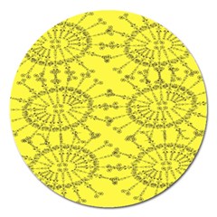 Yellow Flower Floral Circle Sexy Magnet 5  (round)