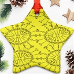 Yellow Flower Floral Circle Sexy Star Ornament (Two Sides) Back