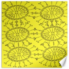 Yellow Flower Floral Circle Sexy Canvas 12  X 12  