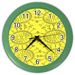 Yellow Flower Floral Circle Sexy Color Wall Clocks by Mariart