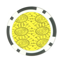 Yellow Flower Floral Circle Sexy Poker Chip Card Guard by Mariart