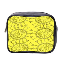 Yellow Flower Floral Circle Sexy Mini Toiletries Bag 2-side by Mariart