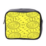 Yellow Flower Floral Circle Sexy Mini Toiletries Bag 2-Side Front