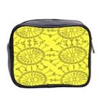 Yellow Flower Floral Circle Sexy Mini Toiletries Bag 2-Side Back