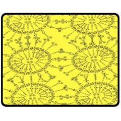 Yellow Flower Floral Circle Sexy Fleece Blanket (medium) 