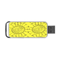 Yellow Flower Floral Circle Sexy Portable Usb Flash (one Side) by Mariart