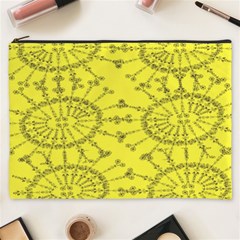 Yellow Flower Floral Circle Sexy Cosmetic Bag (xxxl) 