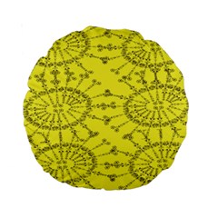 Yellow Flower Floral Circle Sexy Standard 15  Premium Round Cushions by Mariart