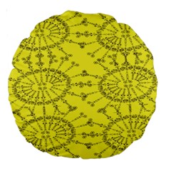 Yellow Flower Floral Circle Sexy Large 18  Premium Round Cushions by Mariart