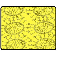 Yellow Flower Floral Circle Sexy Double Sided Fleece Blanket (medium)  by Mariart