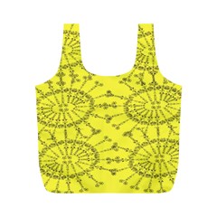 Yellow Flower Floral Circle Sexy Full Print Recycle Bags (m)  by Mariart