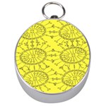 Yellow Flower Floral Circle Sexy Silver Compasses Front