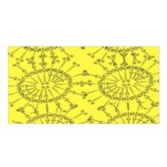 Yellow Flower Floral Circle Sexy Satin Shawl by Mariart